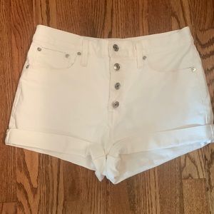 J Crew white denim high rise shorts, size 29